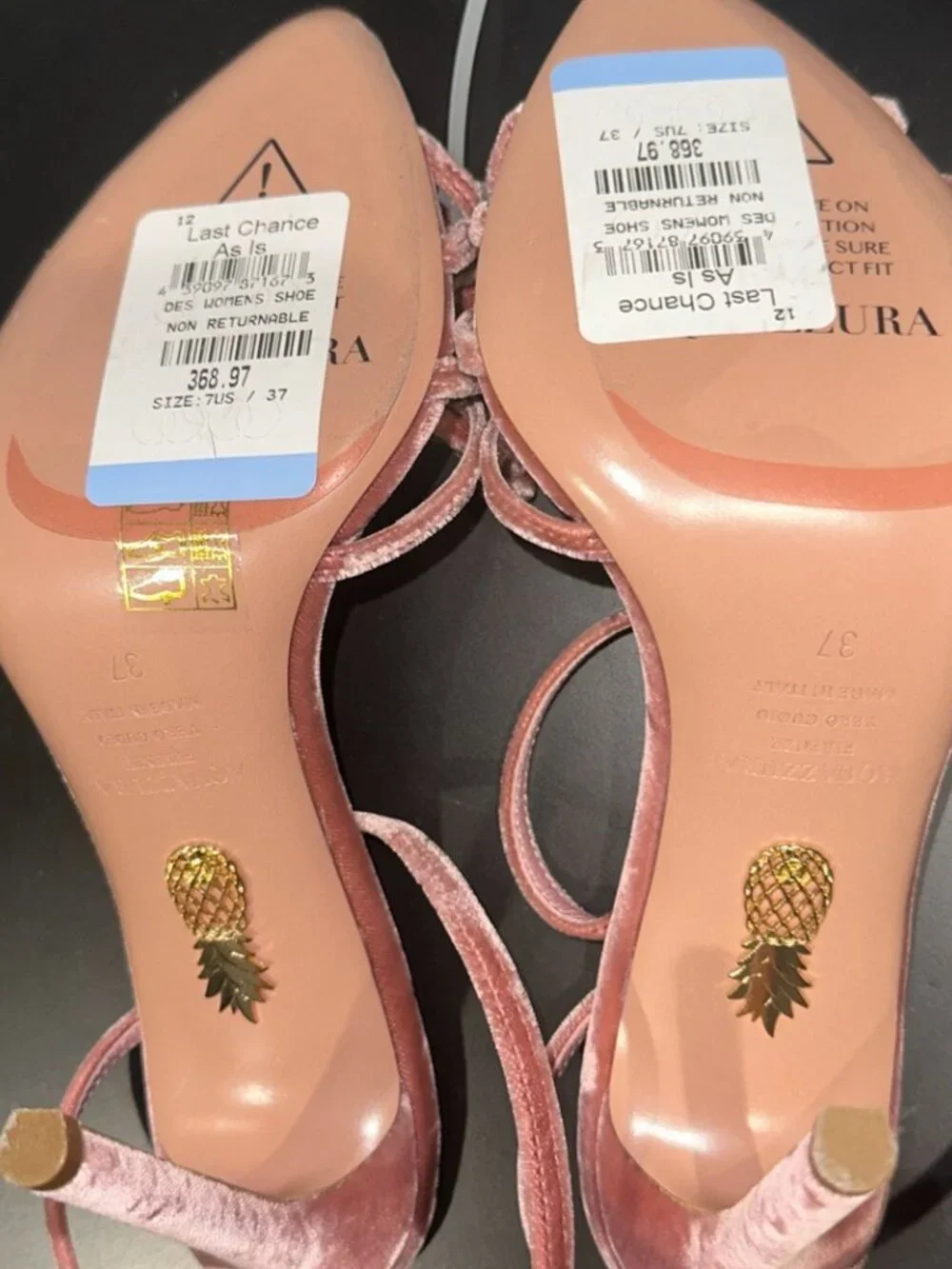 Aquazzura Black Tie 105 Bow-embellished Stiletto Sandals In Pink Velvet - Picture 5 of 8